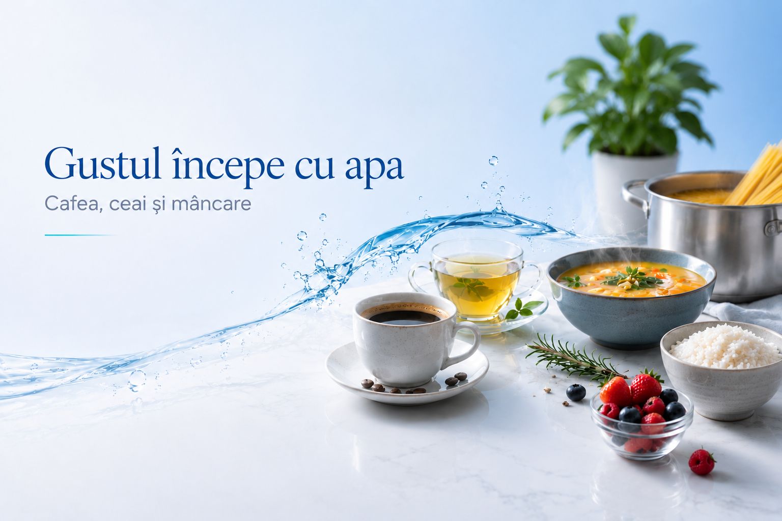 Gustul începe cu apa: cafea, ceai și mâncare
